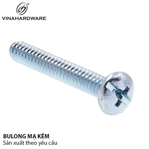 Bulong xẻ rãnh M3 Vinahardware, màu trắng - HSS38W
