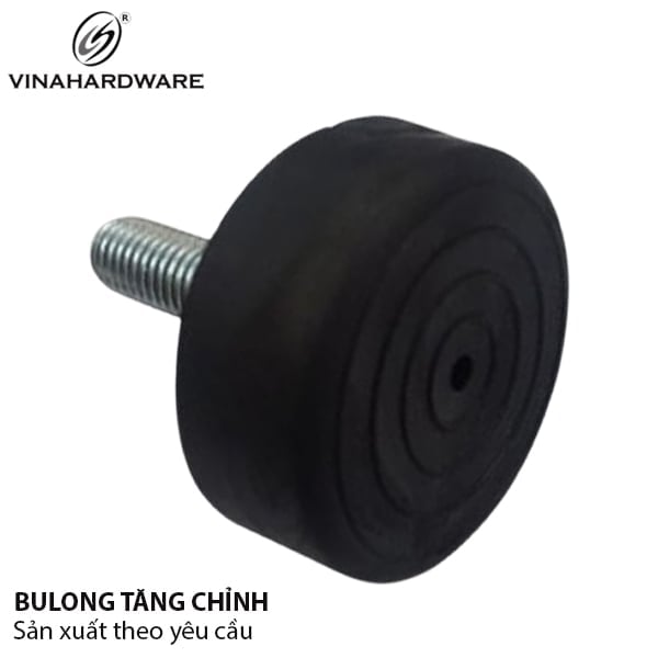 Chỉnh chân bàn Vinahardware loại 10X38mm, đế 15x40 màu đen TA1540B8