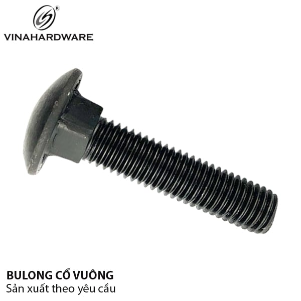 Bulong cổ vuông Vinahardware kích thước M6x50 màu đen CS650BV