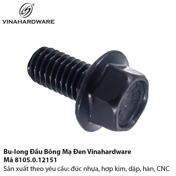 Bulong đầu bông Vinahardware loại M8, màu đen - BHO820B1