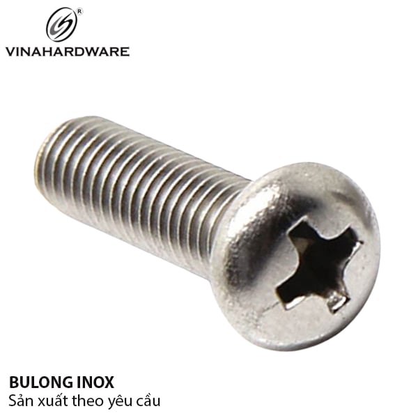 Bulong đầu tròn bake M6 Vinahardware inox304 - PCS616IN
