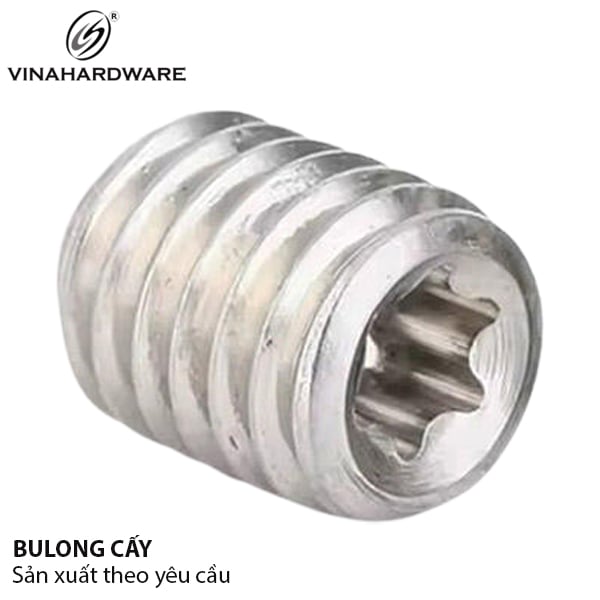 Bulong Vinahardware loại 6x10 lục giác thép không đầu - Vít trí - HSS610ZK