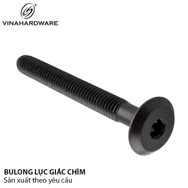 Bulong lục giác chìm Vinahardware loại M8x30, màu đen ren lửng - HSS830BL