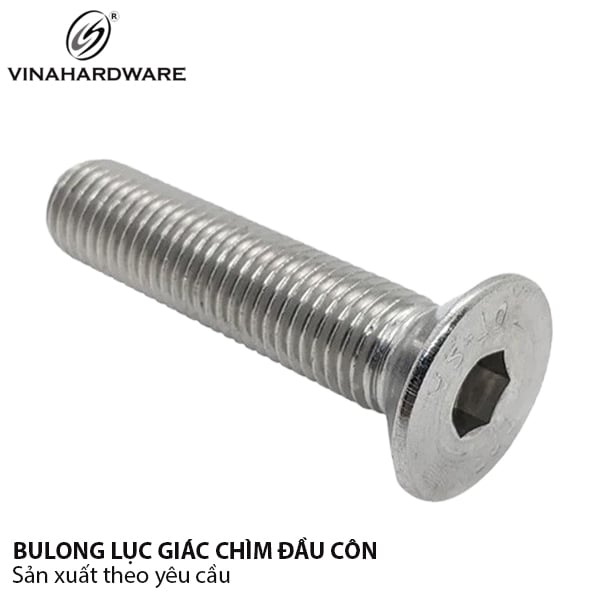 Bulong lục giác chìm đầu côn M6x75 xi nikel - HSS675NK