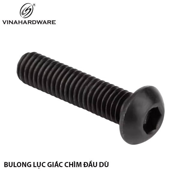 Bulong đầu dù M3x12mm hàng thép đen Vinahardware - 8107.0.03121