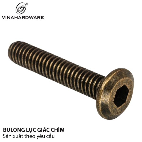 Bulong lục giác chìm Vinahardware loại M8, màu giả cổ - CS845C23
