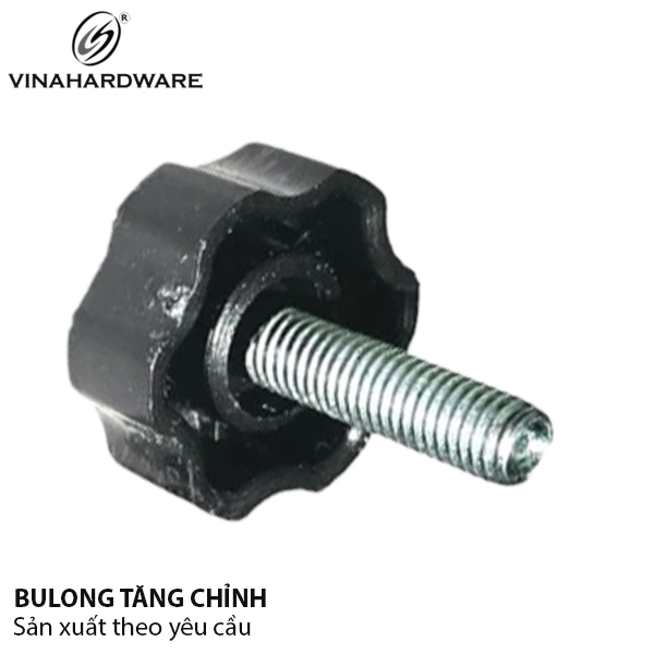 Bulong núm nhựa vặn tay Vinahardware loại M6 núm 25x10mm