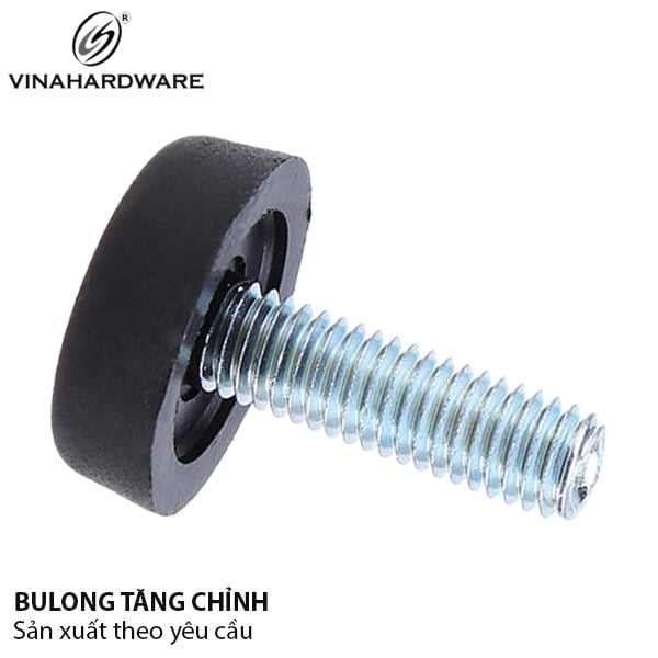 Chân chỉnh bàn Vinahardware kích thước M6x20 đế nhựa phi 25 màu đen TA0620B
