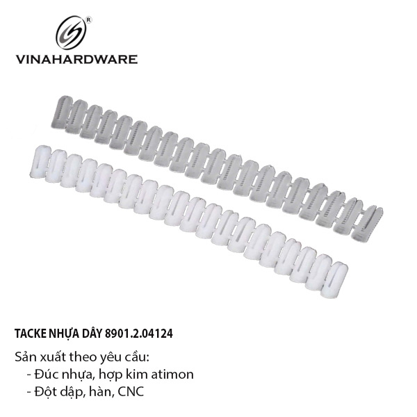 Tắc kê nhựa ốc liên kết dây màu trắng Vinahardware - W412L25