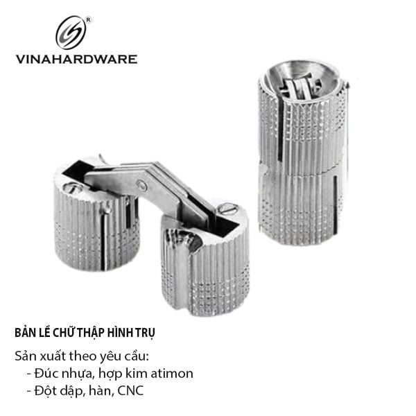 Bản lề chữ thập hình trụ màu bạc Vinahardware - H01633