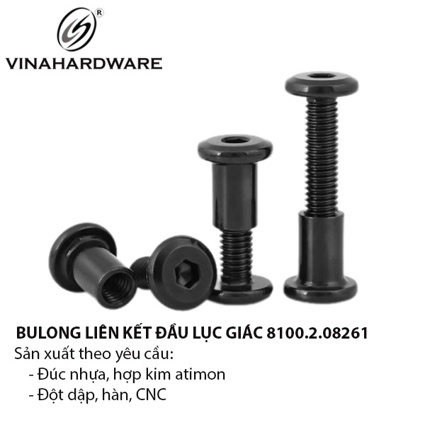 Bộ bulong liên kết đầu lục giác chìm, màu đen Vinahardware - VNH0828B