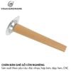 Chân bàn gỗ tiện tròn xéo Vinahardware, kèm bas trắng - 2101.3.10150