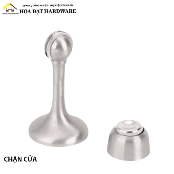 Chặn cửa nam châm Vinahardware, đồng thau, màu chrom mờ - DC0024HL