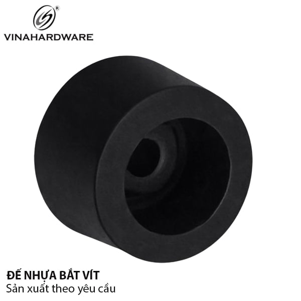 Chân đế nhựa lỗ trên Vinahardware phi 12mm, đế phi 20mm, dày 10mm PB1211B