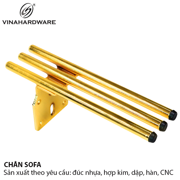Chân sofa đũa Vinahardware loại 150mm, màu vàng cao cấp - TA150DV