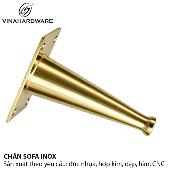 Chân côn inox mạ vàng đồng Vinahardware, dài 150mm, VNH15080
