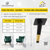 Chân ống côn vàng đen dành cho bàn ghế sofa Vinahardware - Chân thẳng | Chân nghiêng