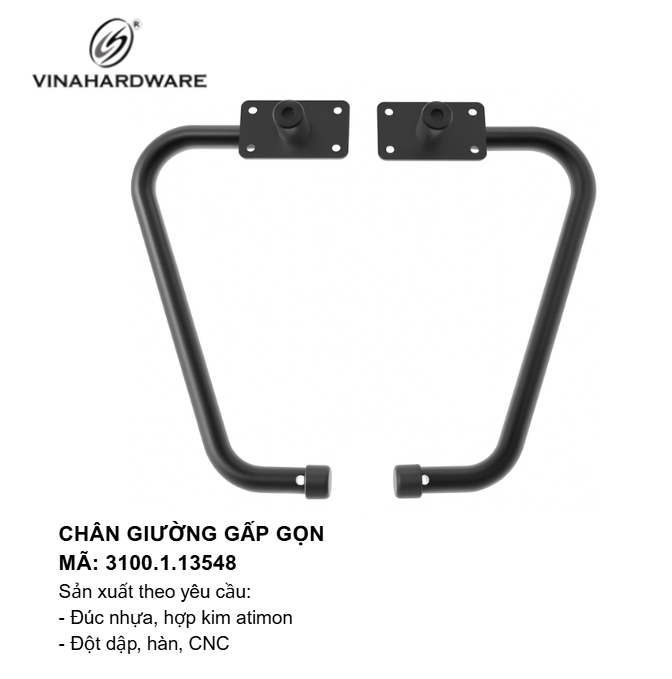 Chân Giường Gấp Gọn Vinahardware - 3100.1.13548 (bộ)