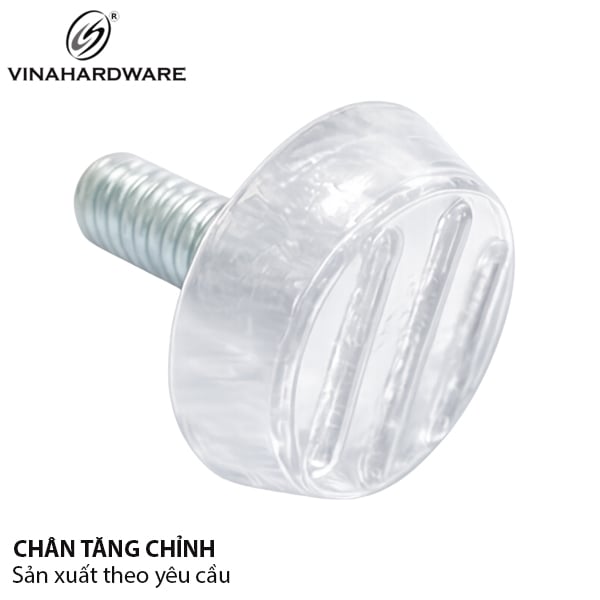 Chỉnh chân bàn 3 vạch Vinahardware loại M6, màu trắng-TA615D620W