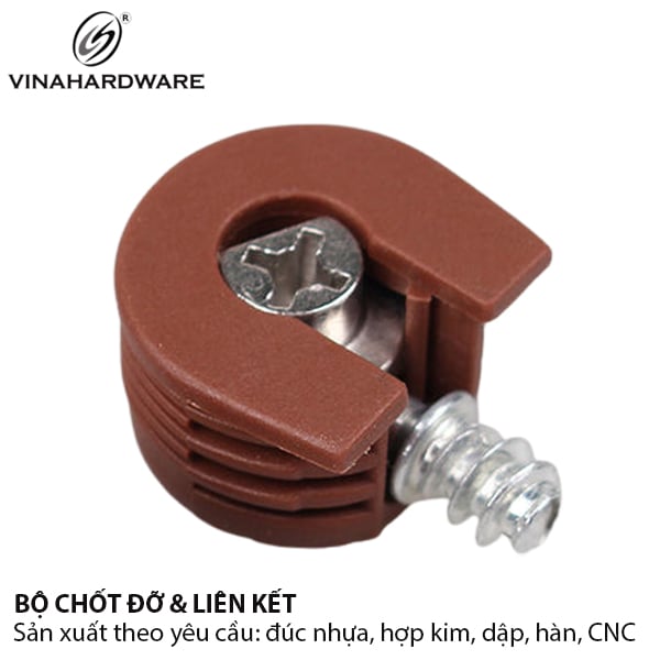 Chốt liên kết & đỡ kệ nhựa màu nâu Vinahardware 2200.2.00318