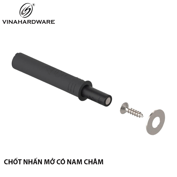 Chốt nhấn mở có nam châm hít Vinahardware màu đen - PO892D1