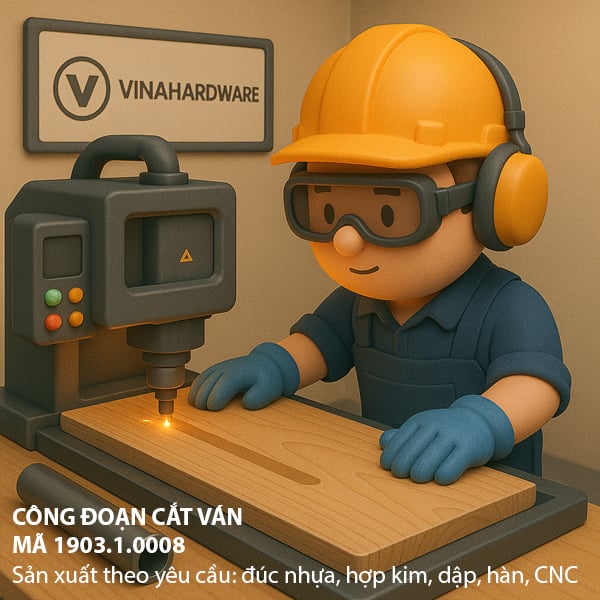 Công đoạn Cắt Ván Tấm — Máy Cưa Bàn Trượt & Máy Cắt Ván CNC — Mã 1903.1.0008