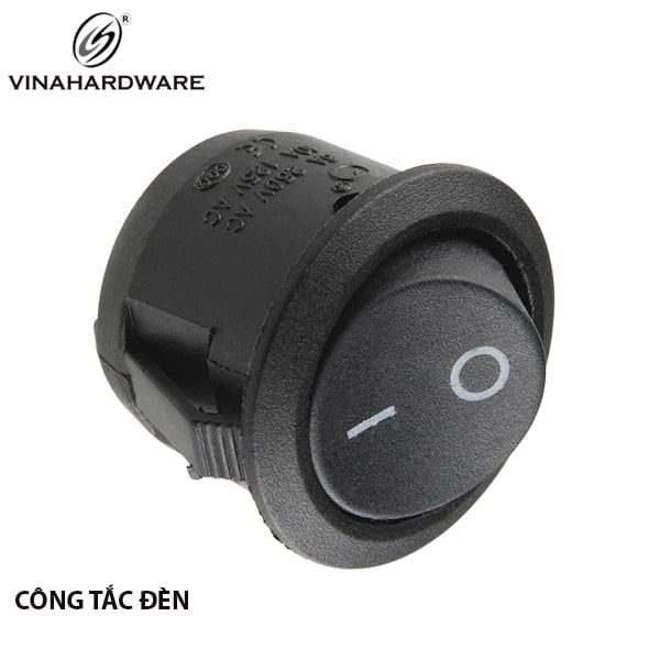 Công tắc đèn led 3 chân Vinahardware, màu đen - VNH122024B