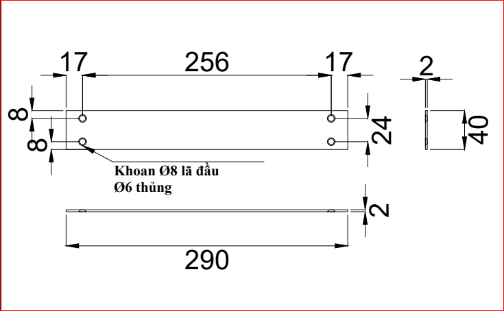 Pat ( Bas) sắt 290x40x2mm, trắng poppin - VNH286362