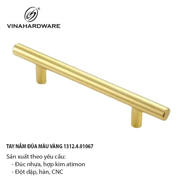 Tay nắm đũa phi 10 inox 201, màu vàng - HD0032V96