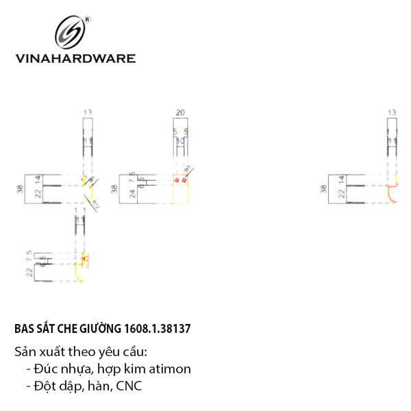 Pat (bas) sắt che giường, sơn tĩnh điện Vinahardware - VNH38131