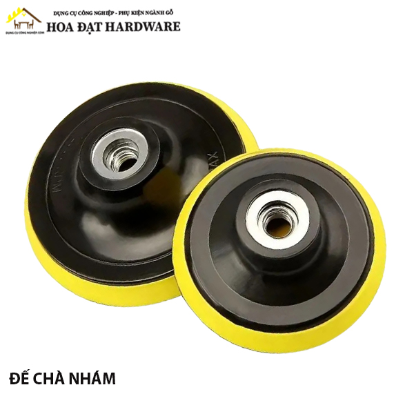Đế chà nhám nhựa 125mm cốt 10mm, có gai