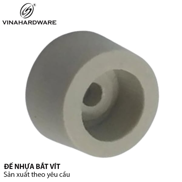 Chân đế nhựa trắng đục Vinahardware, loại cứng phi 19 PB19W1