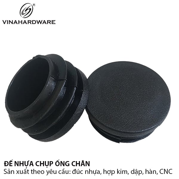 Nút chụp Vinahardware phi 32mm, nhựa cứng màu đen PB32