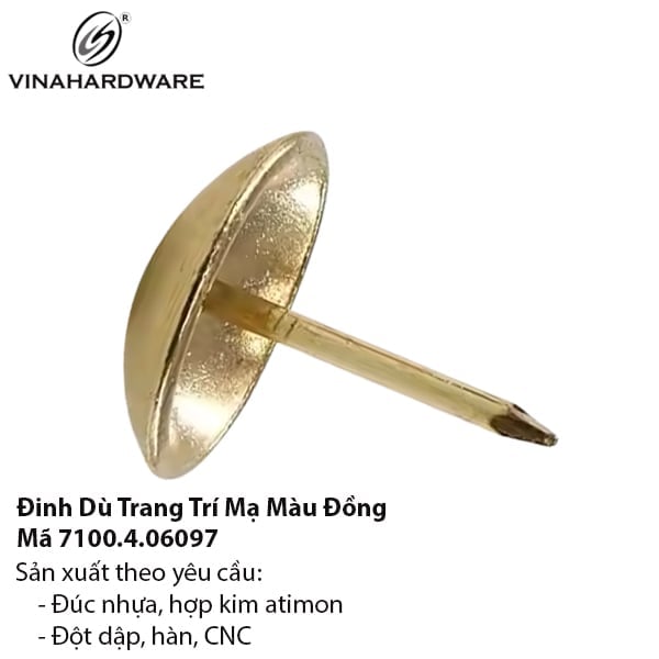 Đinh dù trang trí Vinahardware, màu vàng-DS19V
