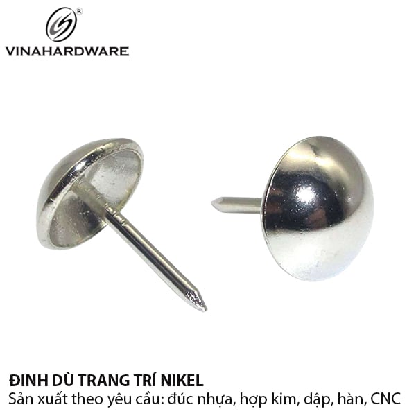 Đinh dù trang trí Vinahardware màu nikel 7100.4.11009