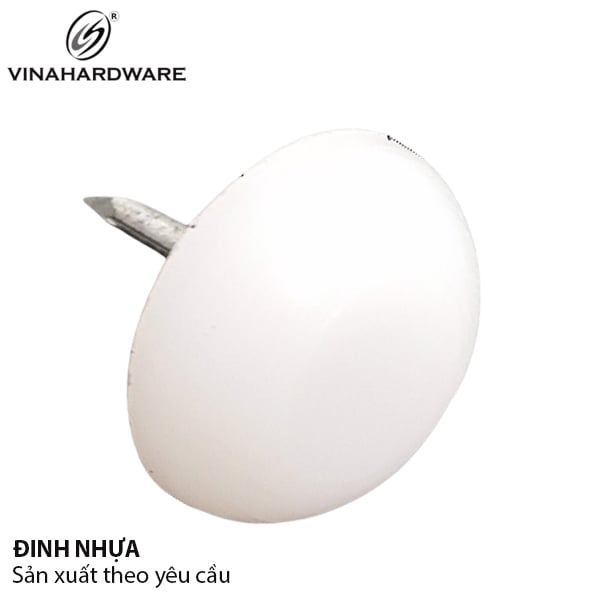 Đinh nhựa màu trắng Vinahardware đế 18x3mm DN198W