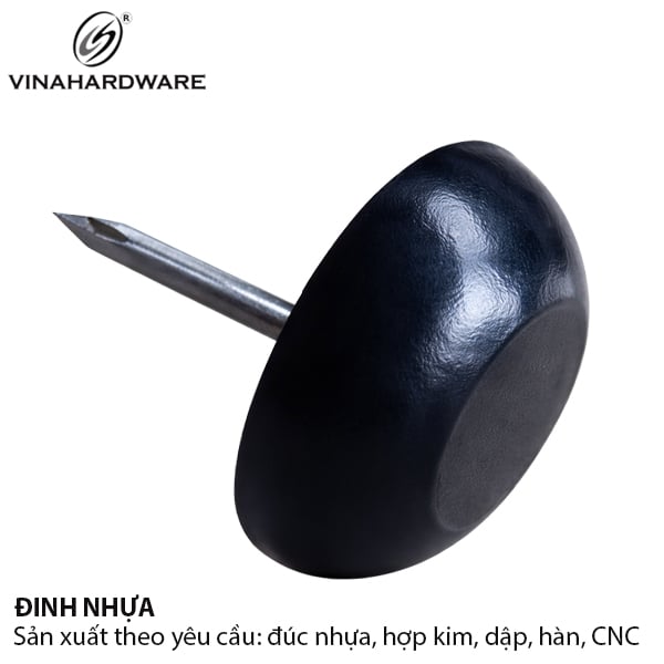 Đinh nhựa đầu dù màu đen Vinahardware loại 18x5mm DN201B