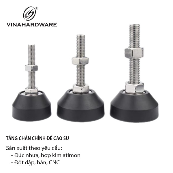 Tăng chân chỉnh sắt, đế cao su Vinahardware - TA40M10100