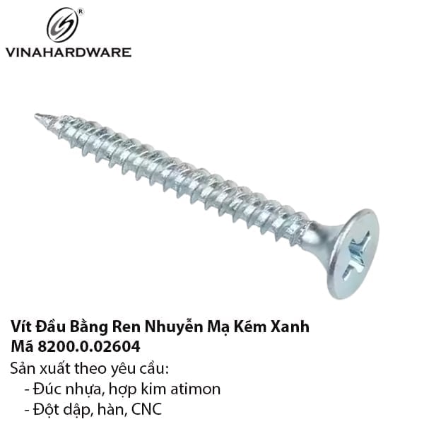 Vít đầu bằng ren nhuyễn M3, màu niken - ZS315NK