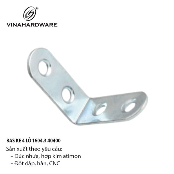 Pat (bas) vuông 4 lỗ bắt vít, hàng xi kẽm trắng - P4040P2