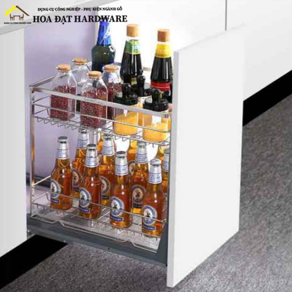 Giá gia vị nan dẹp ray giảm chấn, inox 304 - 4100.4.97053