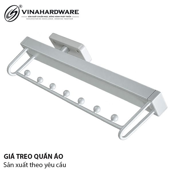 Gía treo mắc áo 8 nút màu trắng Vinahardware - VNH120465