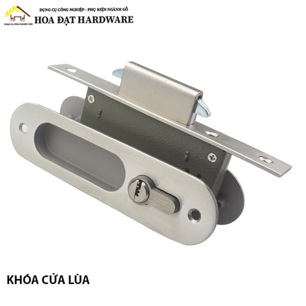 Khóa cửa lùa hợp kim màu niken bạc xước - 1512.4.00749