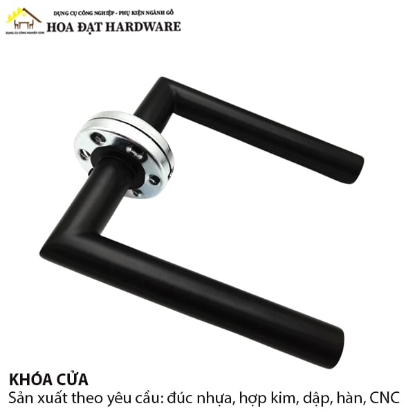 Khóa tay gạt màu đen, ruột khóa 70mm - KT2702276B