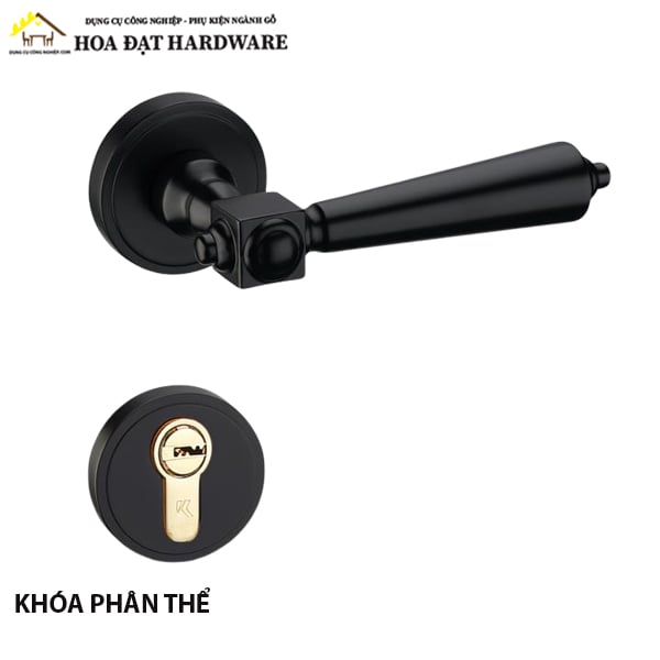Khóa phân thể đen mờ Vinahardware, ruột 2 đầu VNH34117