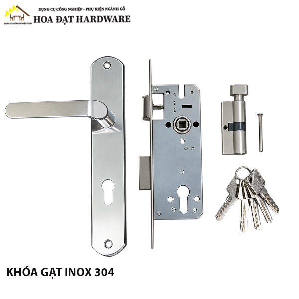 Khóa cửa tay gạt Vinahardware  loại 260mm, inox 304 - KT260C304