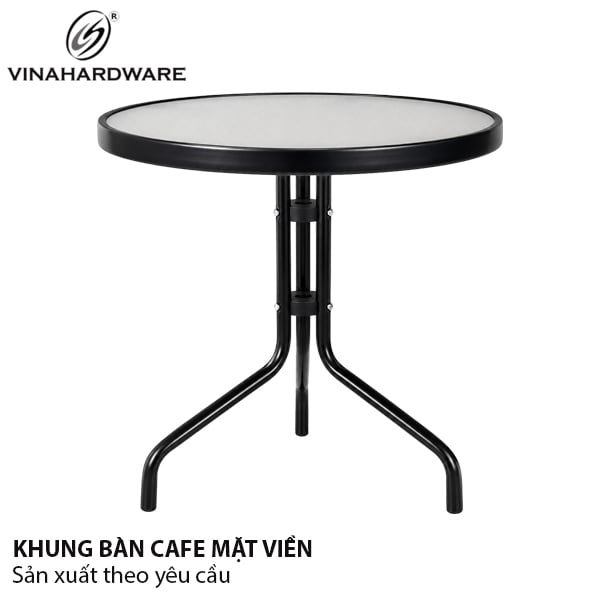 Bàn tròn sắt sơn tĩnh điện đen Vinahardware - VNH070924