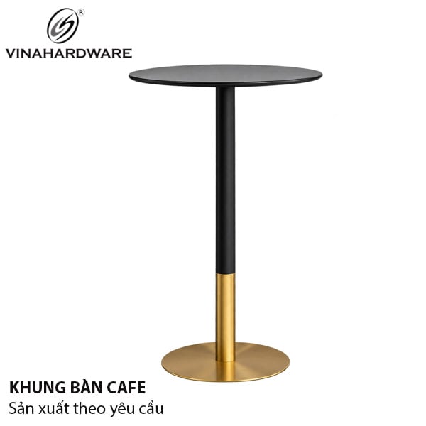 Khung bàn cà phê Vinahardware chân trụ sơn đen tĩnh điện - VNH0730B