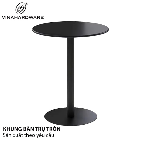 Khung bàn cafe chân trụ sắt, mặt ván MDF sơn PU Vinahardware - VNH043061