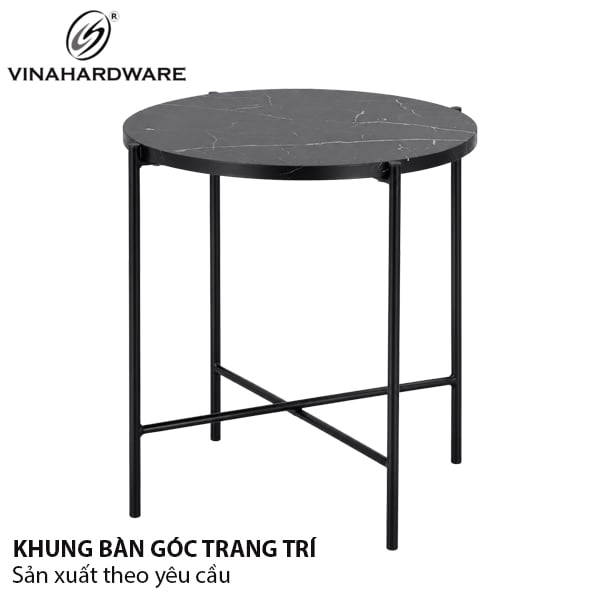 Khung bàn sắt Vinahardware kích thước 460x400x295mm chân xéo, sơn đen cát - VNH460295BMD